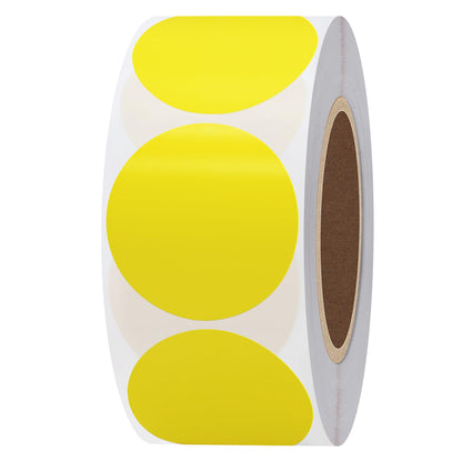 Hybsk 2 inch Circle Color Direct Thermal Stickers Shipping Labels for Barcodes, Name Tag, DIY Logo Design, Inventory– Compatible with Zebra, Rollo, Munbyn, and More-750 pcs per Roll