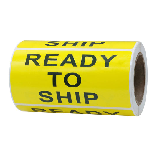 Hybsk 2x4 inch Yellow Ready to Ship Production Shipping Labels Special Handling Stickers Total 200 Adhesive Labels Per Roll