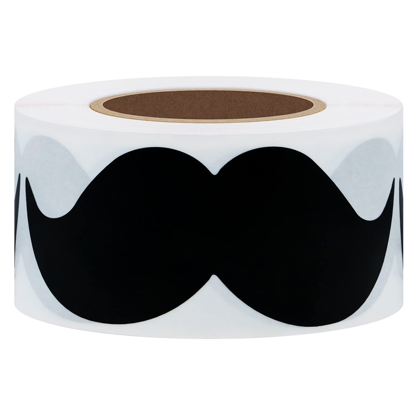 Hybsk 8cm x 4cm Black Mustache Stickers - Moustache Party Favors Total 200 Per Roll