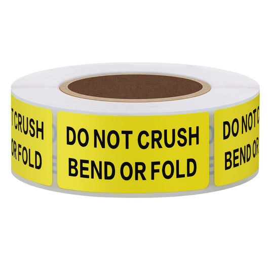Hybsk 1x2 inch DO NOT Crush Bend OR FOLD Warning Shipping Stickers Self Adhesive Labels