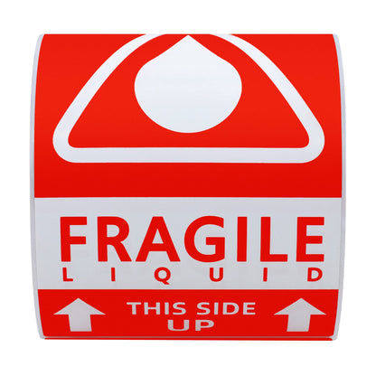 Hybsk 3 x 5 Fragile Liquid This Side up Pre-Printed Labels/Stickers 100 Labels per Roll