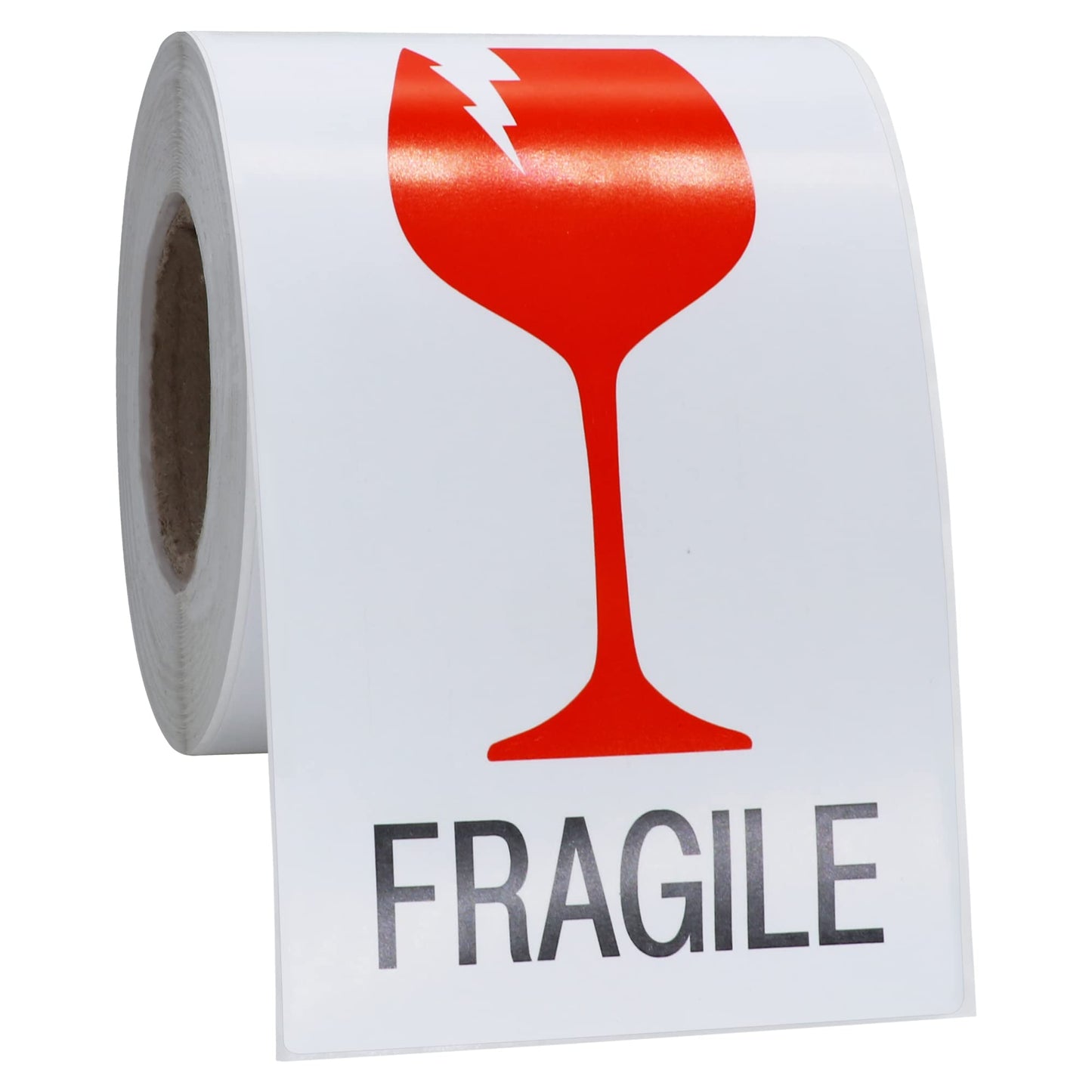 Hybsk 3 x 5 Fragile with Broken Glass Safe Handling Stickers for Shipping and Packing Warning Labels - 100 Adhesive Labels Per Roll