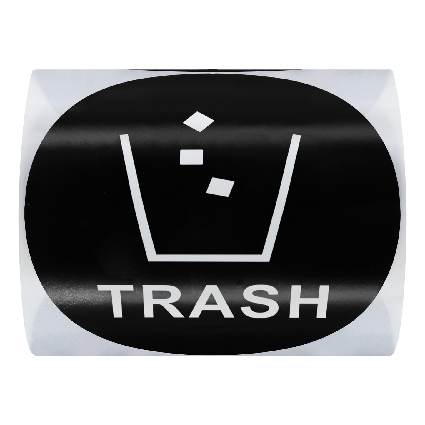 Hybsk Recycle Trash Bin Logo Sticker - 4 inch Round - Organize & Coordinate Garbage Waste from Recycling