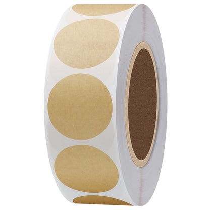 Hybsk Color Coding Dot Labels 1" Round Natural Paper Stickers Adhesive Label 1,000 Per Roll