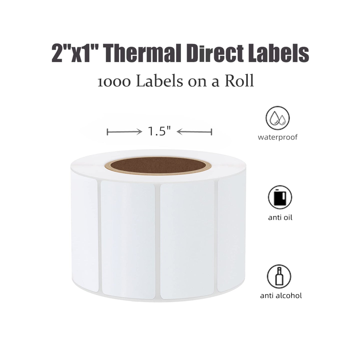 Hybsk 3x2 inch Direct Thermal Labels for Shipping, Barcodes, Address, Compatible with Rollo Label Printer & Zebra Desktop Printers