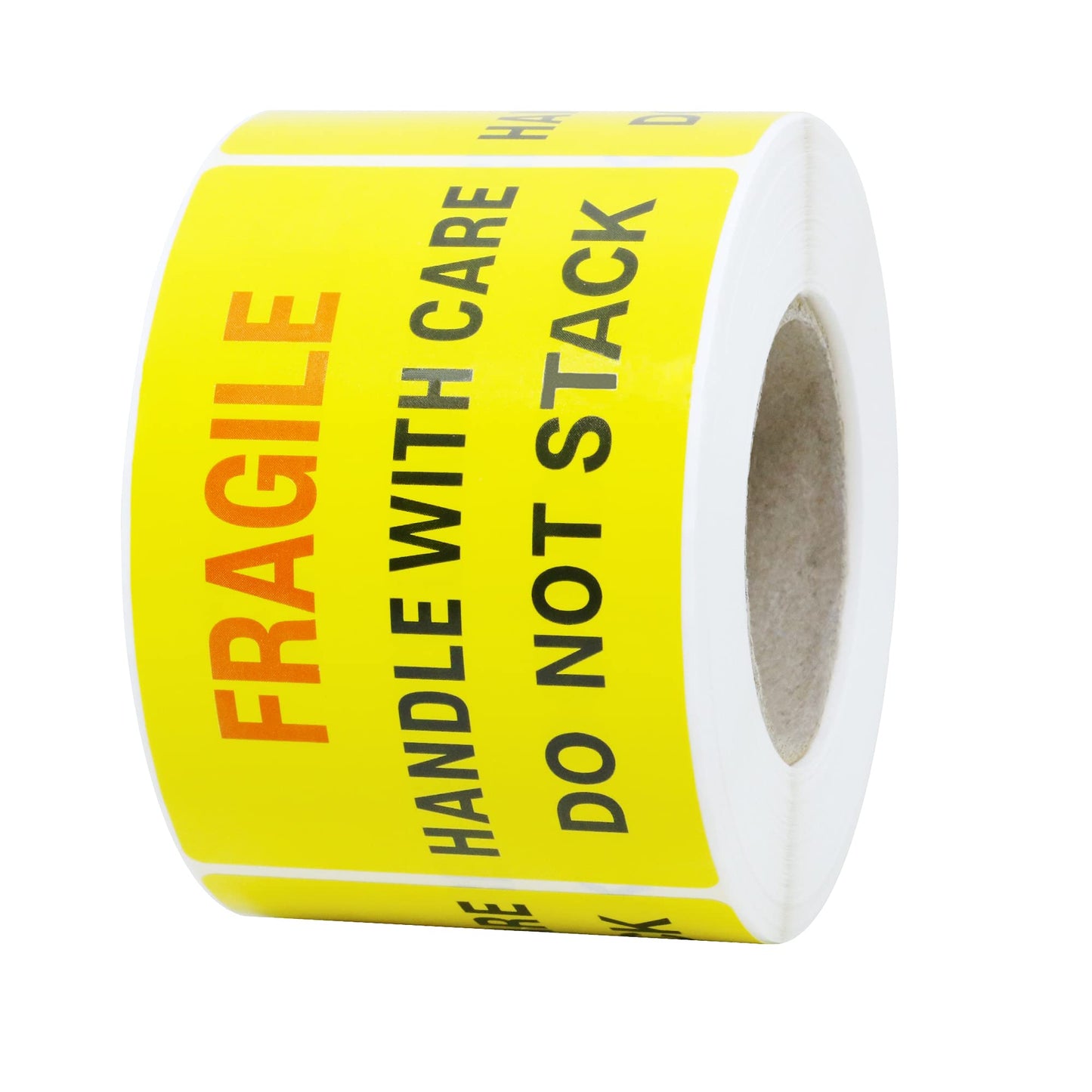 Hybsk 2x3 inch 300pcs Fragile Stickers for Shipping Moving Handle with Care Do Not Stack Yellow Warning Labels