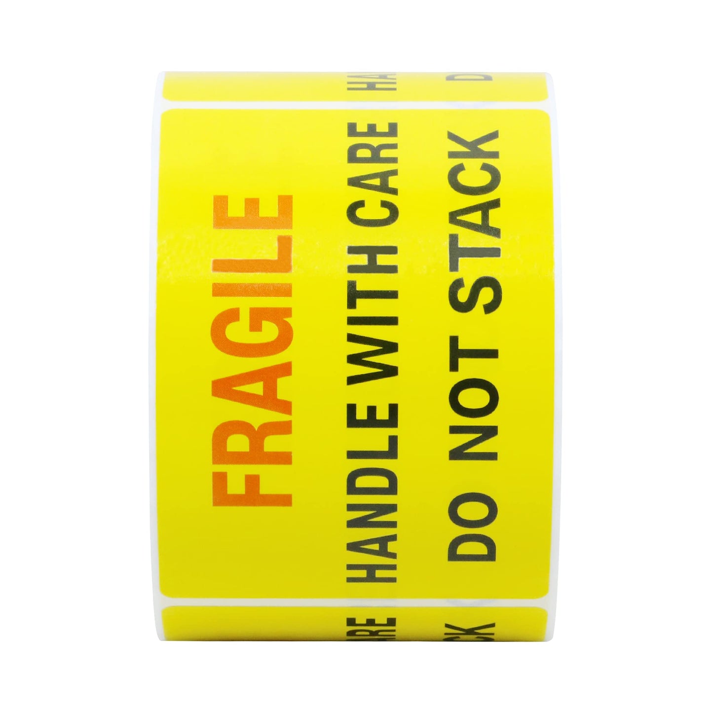 Hybsk 2x3 inch 300pcs Fragile Stickers for Shipping Moving Handle with Care Do Not Stack Yellow Warning Labels