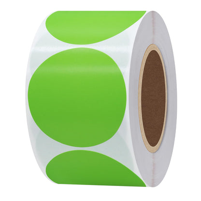Hybsk 2 inch Circle Color Direct Thermal Stickers Shipping Labels for Barcodes, Name Tag, DIY Logo Design, Inventory– Compatible with Zebra, Rollo, Munbyn, and More-750 pcs per Roll