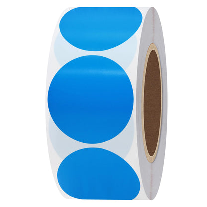 Hybsk 2 inch Circle Color Direct Thermal Stickers Shipping Labels for Barcodes, Name Tag, DIY Logo Design, Inventory– Compatible with Zebra, Rollo, Munbyn, and More-750 pcs per Roll