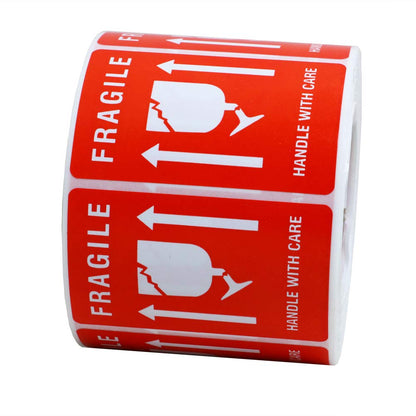 Hybsk 2.16 x1.34 inch Handle with Care This Side Up Fragile Stickers Adhesive Label 500 Per Roll