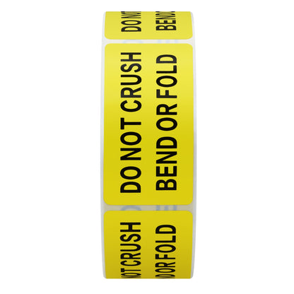 Hybsk 1x2 inch DO NOT Crush Bend OR FOLD Warning Shipping Stickers Self Adhesive Labels