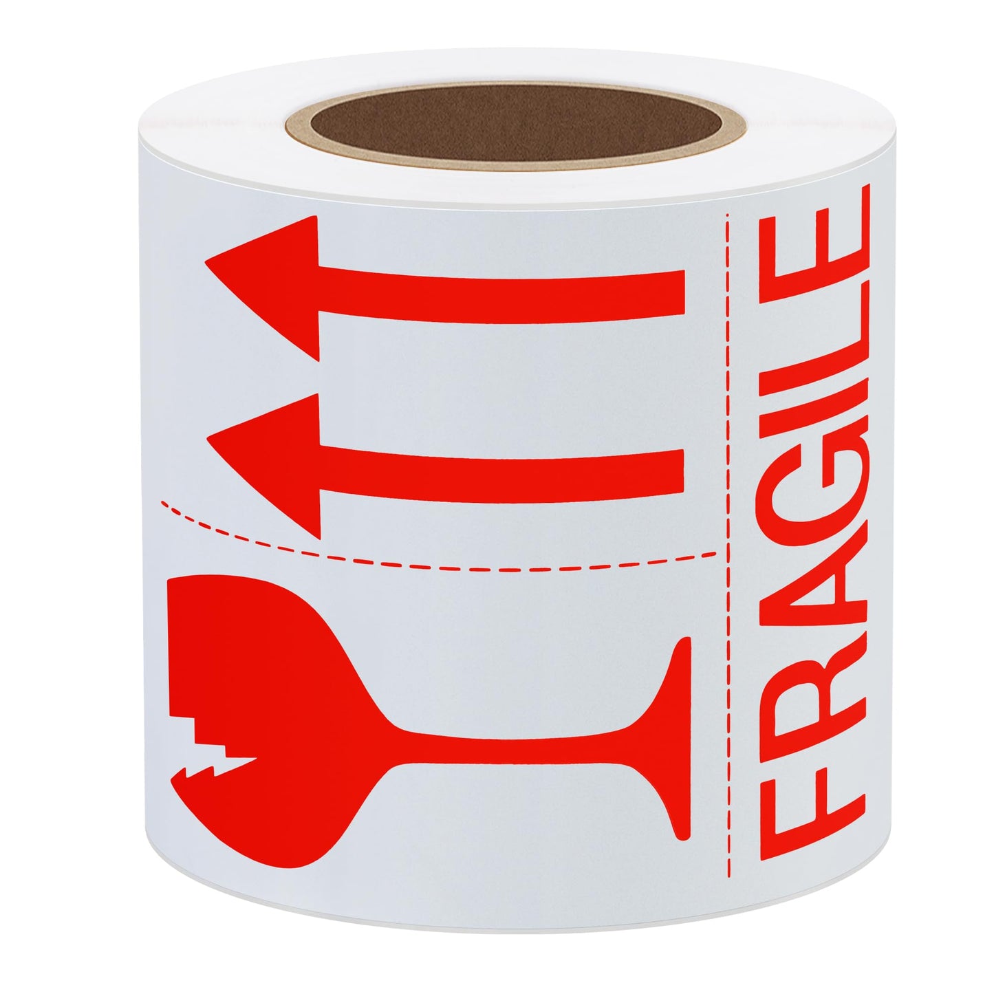 Hybsk 3 x 5 Fragile with Red Arrows Safe Handling Stickers for Shipping and Packing - 100 Adhesive Labels Per Roll