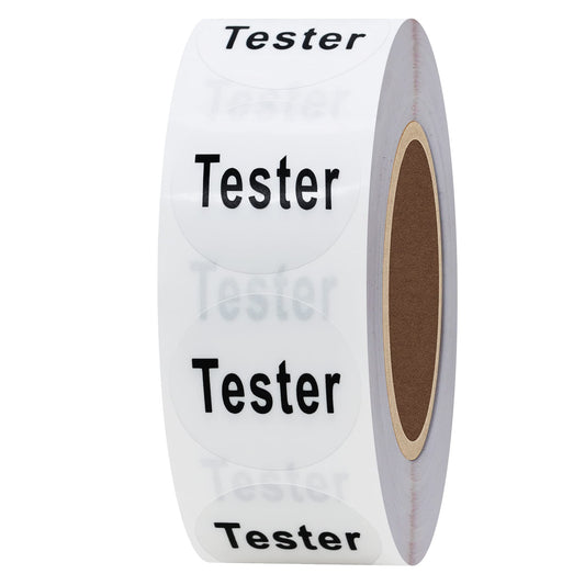 Hybsk Clear Cosmetic Tester Labels 20mm Round Total 500 Per Roll (1 Roll)