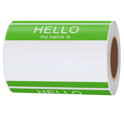 Hybsk Hello My Name is Blue Name Tag Identification Stickers 3-1/2” x 2-3/8” Total 200 Labels Per Roll