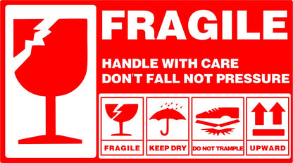 Hybsk 3.5x2 inch Handle with Care Stickers Fragile Do Not Fall Not Pressure Adhesive Label 200 Per Roll