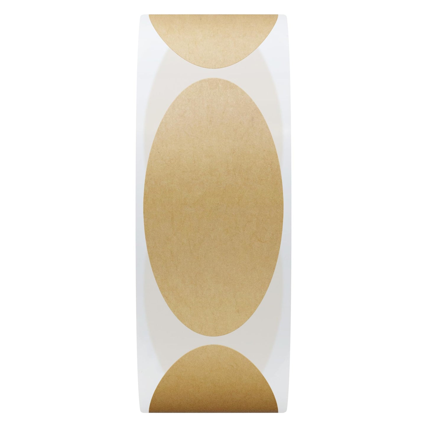 Hybsk Kraft Labels Oval 1x2 inch Natural Kraft Paper Stickers