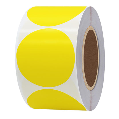 Hybsk 2 inch Circle Color Direct Thermal Stickers Shipping Labels for Barcodes, Name Tag, DIY Logo Design, Inventory– Compatible with Zebra, Rollo, Munbyn, and More-750 pcs per Roll