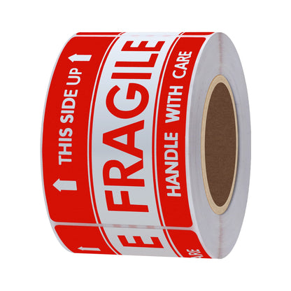 Hybsk 2"*3" Handle with Care This Side Up Fragile Stickers Adhesive Label 300 Per Roll