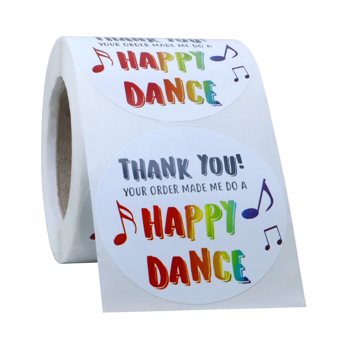 HYBSK Thank You Business Stickers - Thank You Your Order Made Me Do A Happy Dance Business Stickers, Shipping Stickers - 2 Inch Round 500 Total Labels