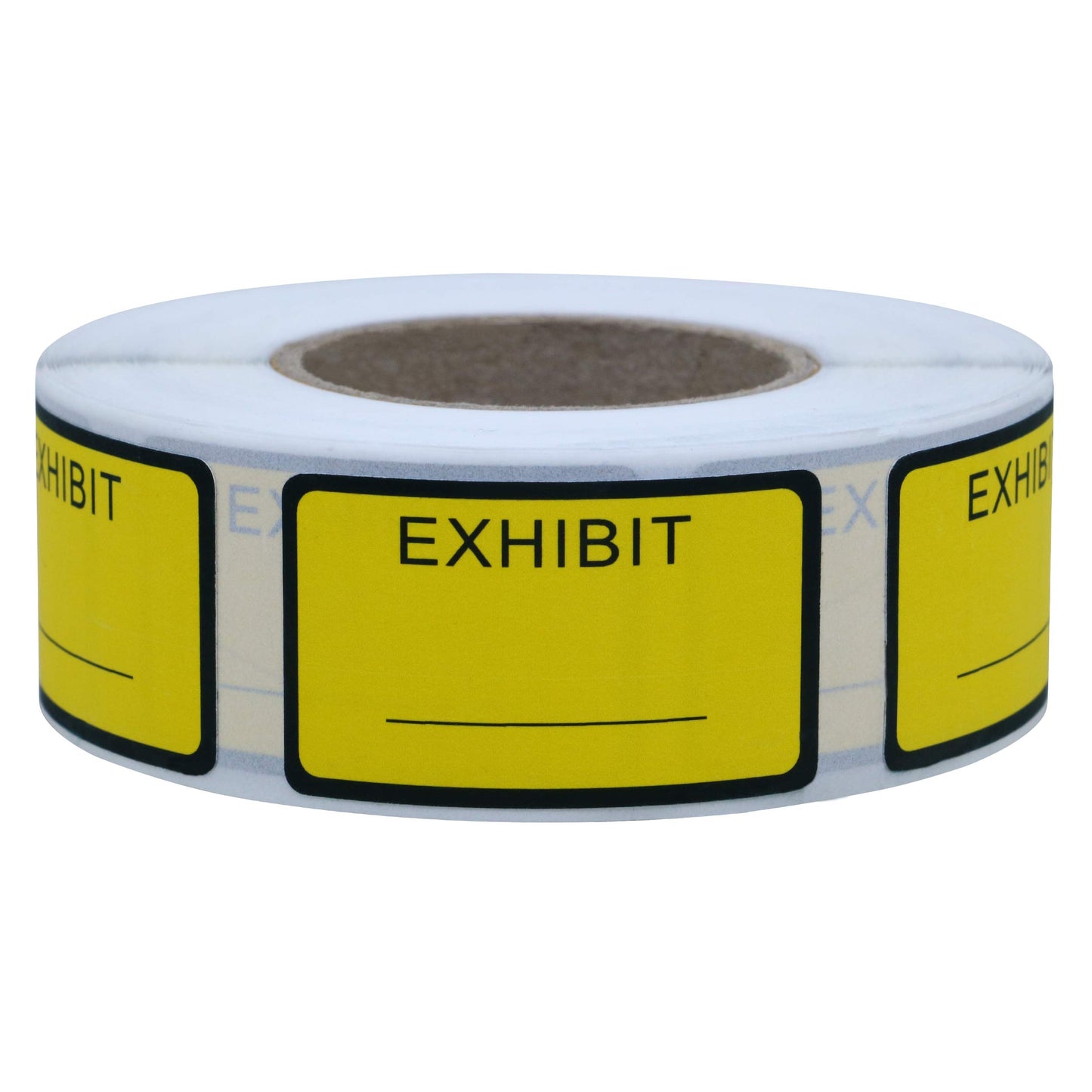 Hybsk Exhibit Labels, Exhibit, 1-5/8 x 1 inch,Yellow, 500 per Roll