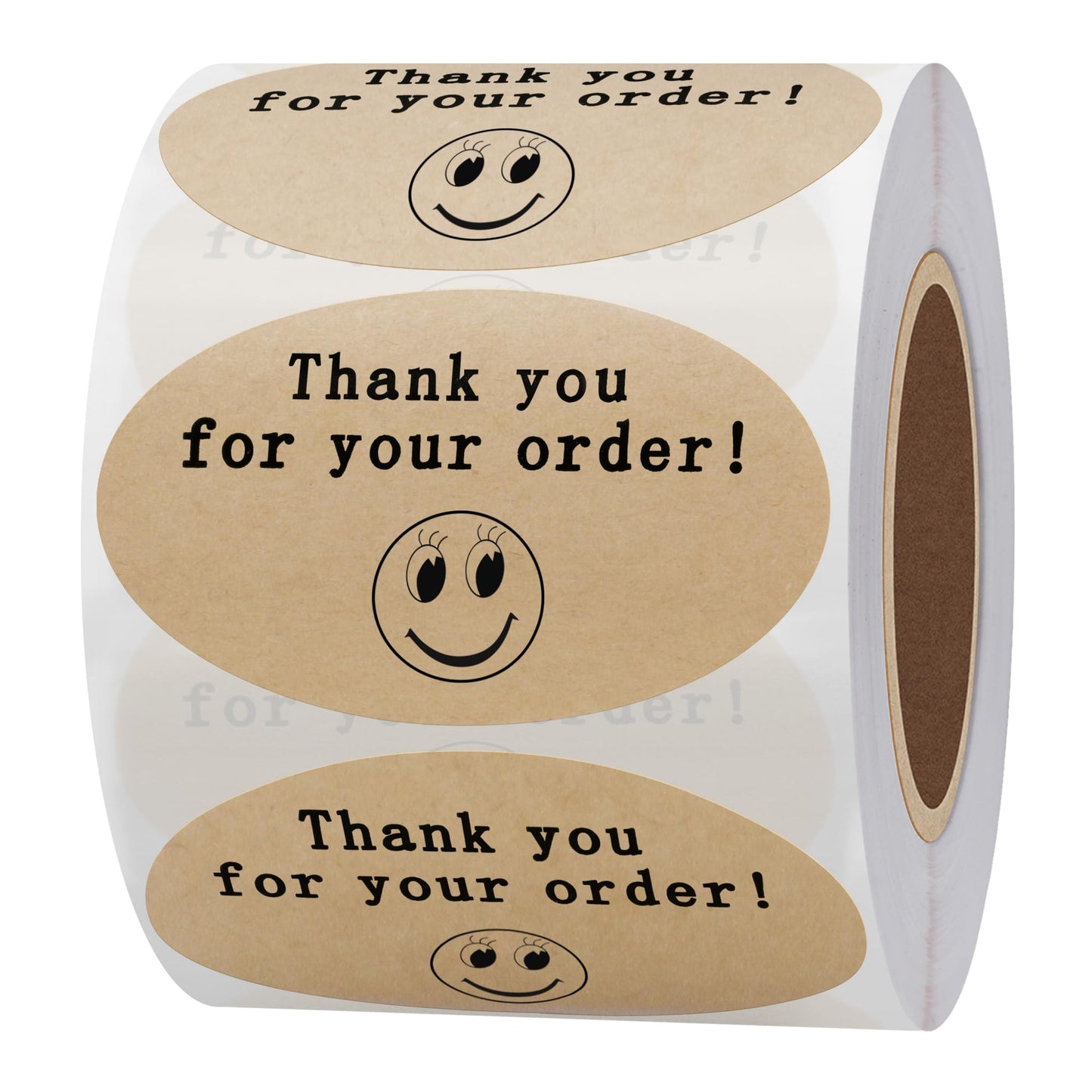 Hybsk 50mmx30mm Oval Gold Metallic Foil Thank You for Your Order Retail Mailing Stickers 500 Labels Per Roll