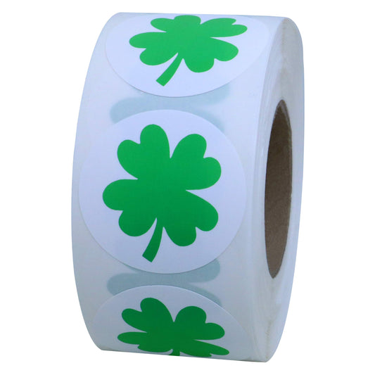 Hybsk St. Patrick's Day Stickers Shamrock Roll Stickers 1.5 Inch Adhesive Label for Irish Decoration and Craft