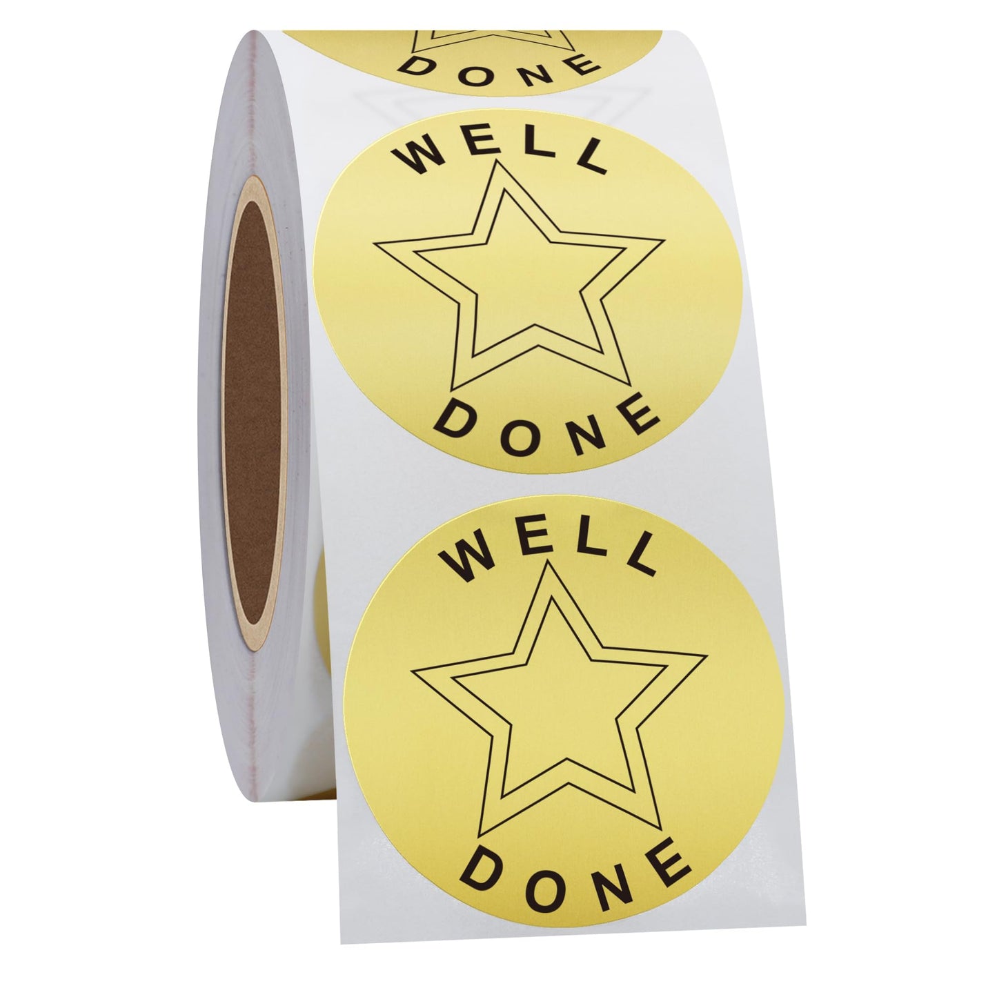 Hybsk 1.5" Gold Round Well Done Reward with Star Stickers Labels for Teachers Or Parents A Big Encouragement for Your Little Ones