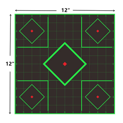 Hybsk 12 Inch Shooting Targets for BB Air Rifle Pellet Gun Rifle Pistol Bright Fluorescent Yellow Upon Impact Self Adhesive Targets