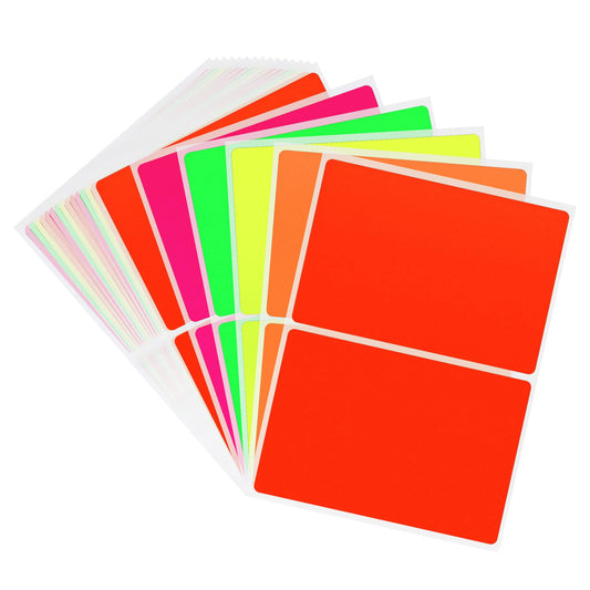 Hybsk 3 x 5 inch Rectangular Inventory Labels Permanent Fluorescent Color Code Organizer Labels
