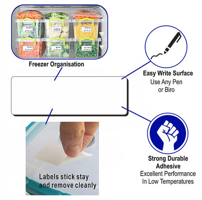 Hybsk Rectangle Removable Labels for Jars Containers Pantry Stickers- No Messy Residue After Use with Easy Write Surface