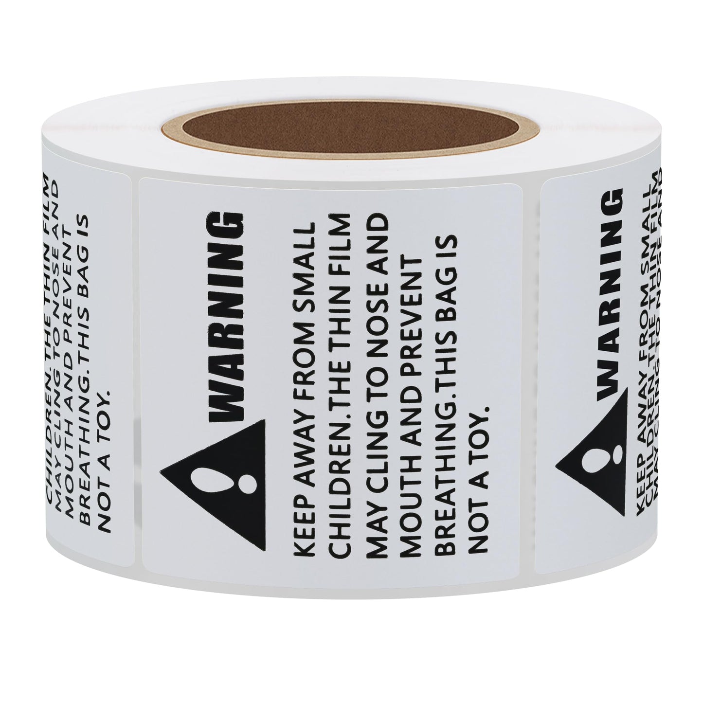 Hybsk 2x2 inch Warning Labels for Poly Bags and Packaging |Stickers Adhesive Label 500 Per Roll