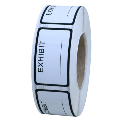 Hybsk Exhibit Labels, Exhibit, 1-5/8 x 1 inch,Yellow, 500 per Roll