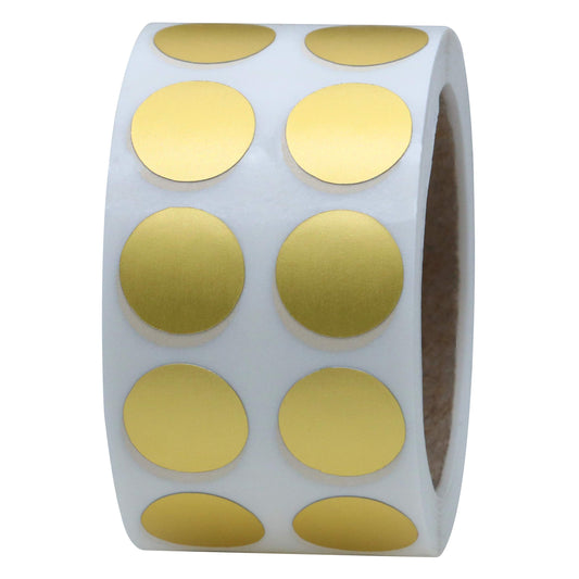 Hybsk Gold Labels 1/2 Inch Round Permanent Color-Code Dot Stickers, 1,000 per Roll