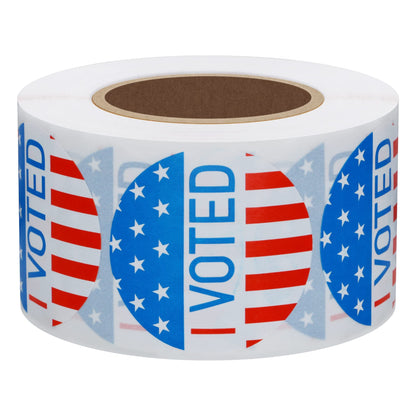 Hybsk I Voted Today with Red, White, and Blue Circle Stickers 1.5 Inch Round 500 Labels Per Roll