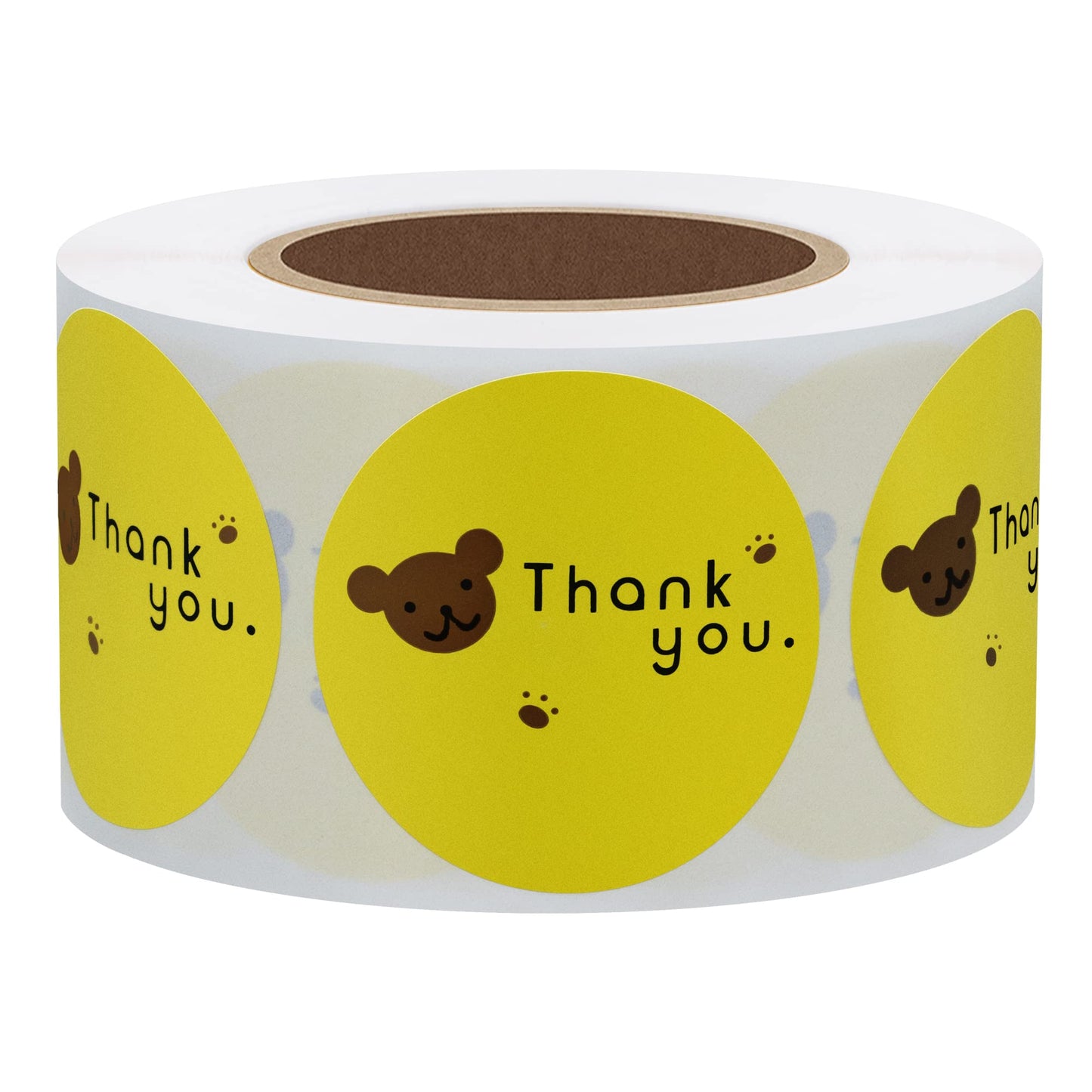 Hybsk Yellow Thank You Stickers.Little Bear Thank You Stickers with Yellow Print