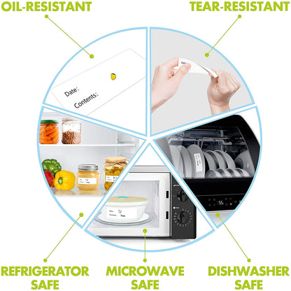 Hybsk Freezer Labels Food Storage Labels Freezer & Refrigerator Labels 1 x 3 Inch Adhesive Label 300 Per Roll