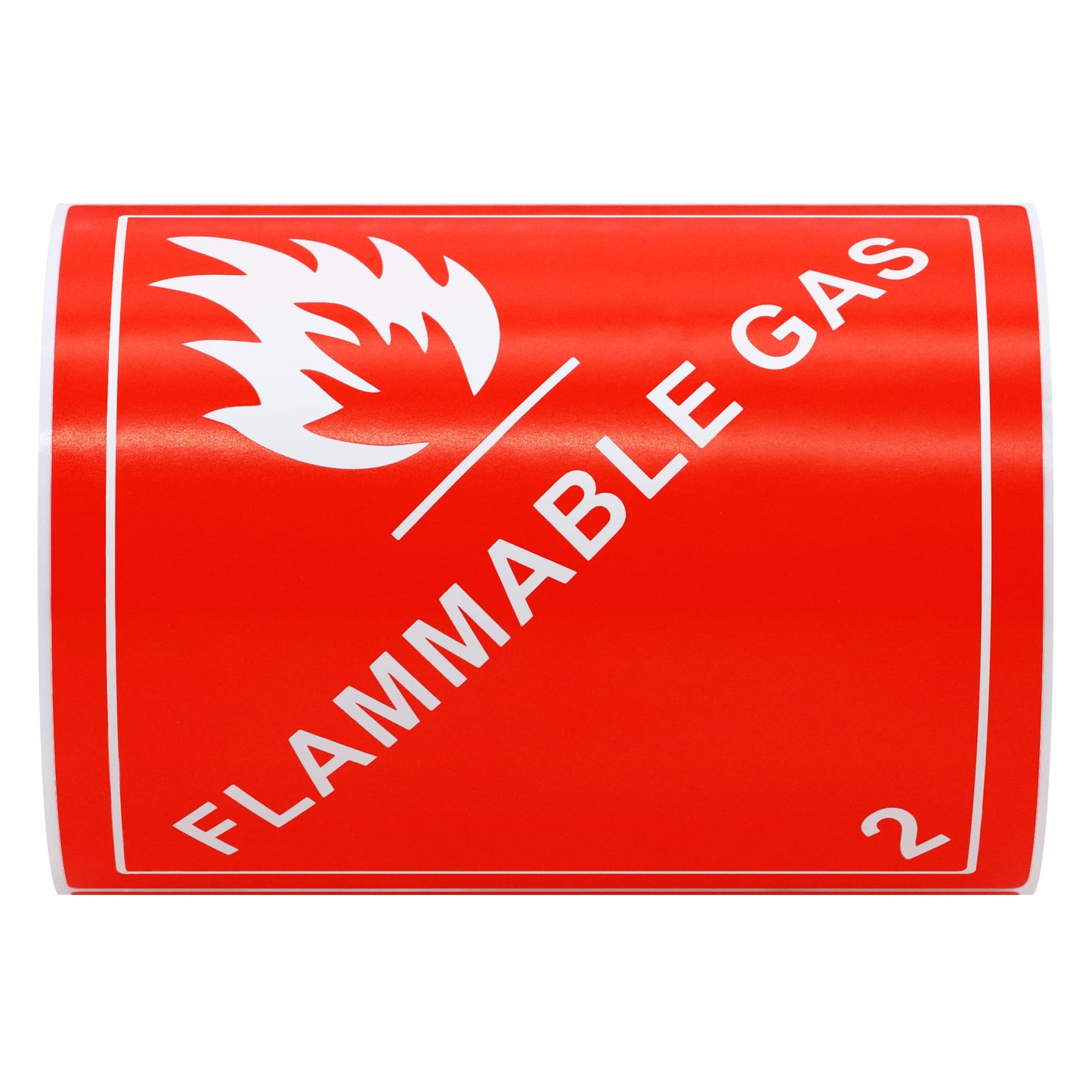 Hybsk Hazard Class 2 D.O.T. Flammable Gas Labels 4x4 Inch Square 100 Adhesive Labels