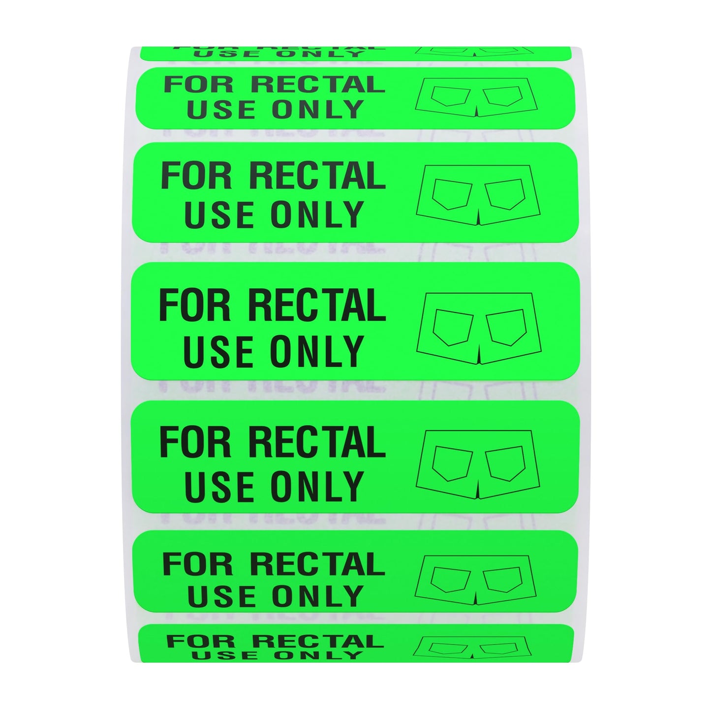 Hybsk for Rectal Use Only Stickers 1.5" x 3.75" Fluorescent Red Stickers with Permanent Adhesive 500 Labels Per Roll