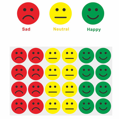 Hybsk 1" Happy/Sad Smiling Face Behavior Stickers Teacher Kids Rewards Labels Total 480 Labels