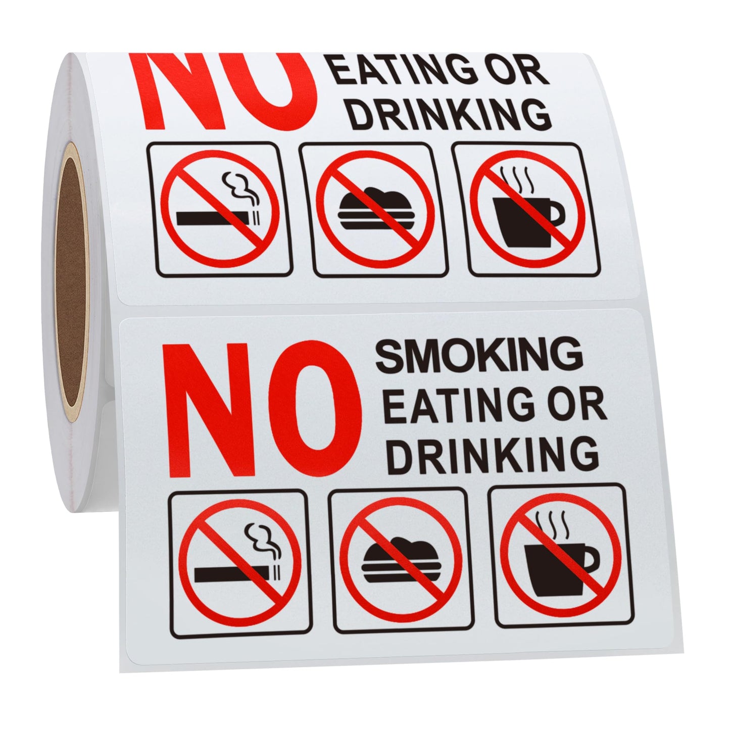 Hybsk 3x2 Inch No Smoking Eating Or Drinking with Symbols OSHA Vinyl Label Decal Sticker