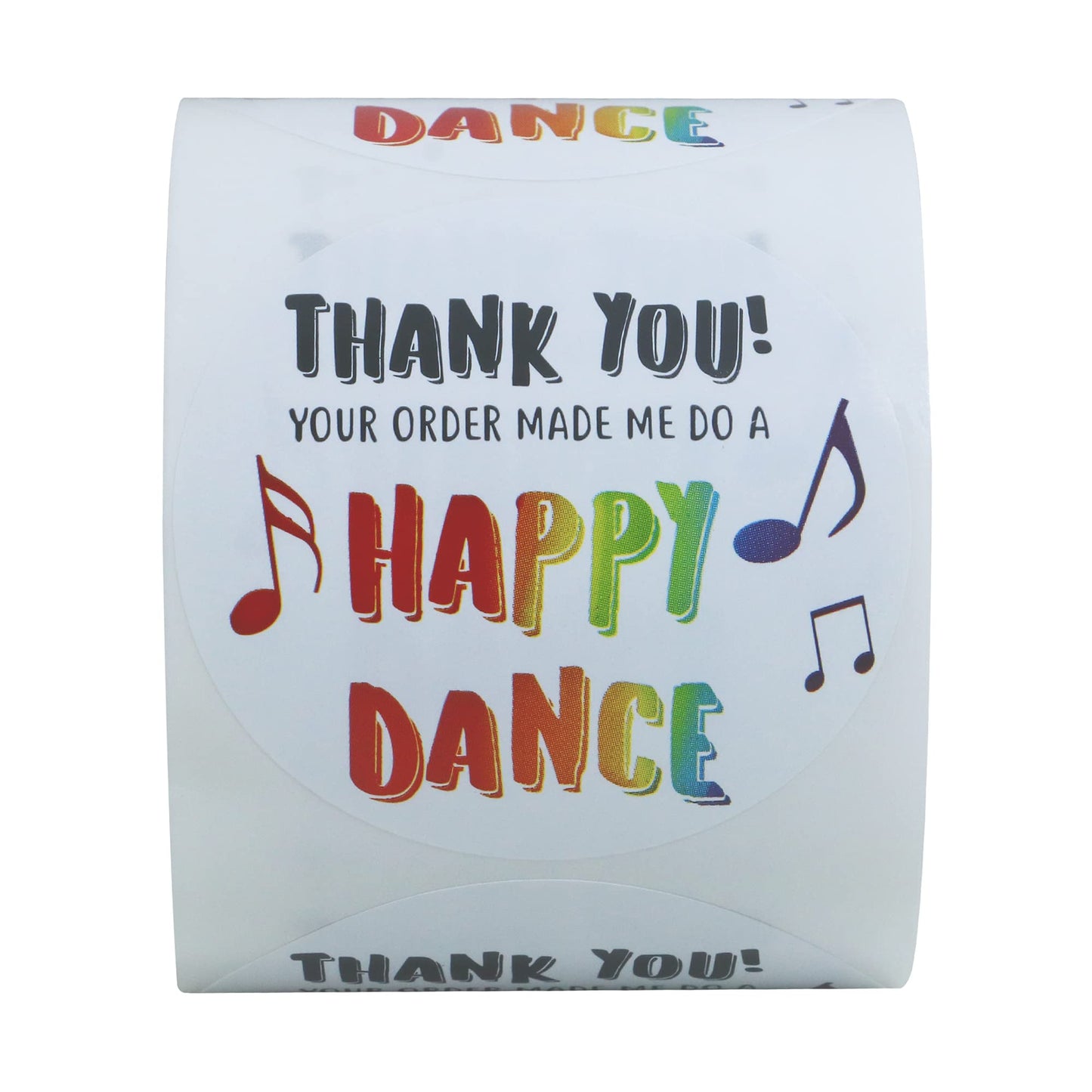 HYBSK Thank You Business Stickers - Thank You Your Order Made Me Do A Happy Dance Business Stickers, Shipping Stickers - 2 Inch Round 500 Total Labels