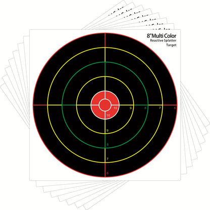 Hybsk Targets - 8" Targets - Multi Color - Gun and Rifle Targets