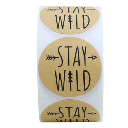 Hybsk Stay Wild Rustic Mountain Baby Shower Stickers/Adventure Birthday Party Stickers / 500 Party Favor Stickers