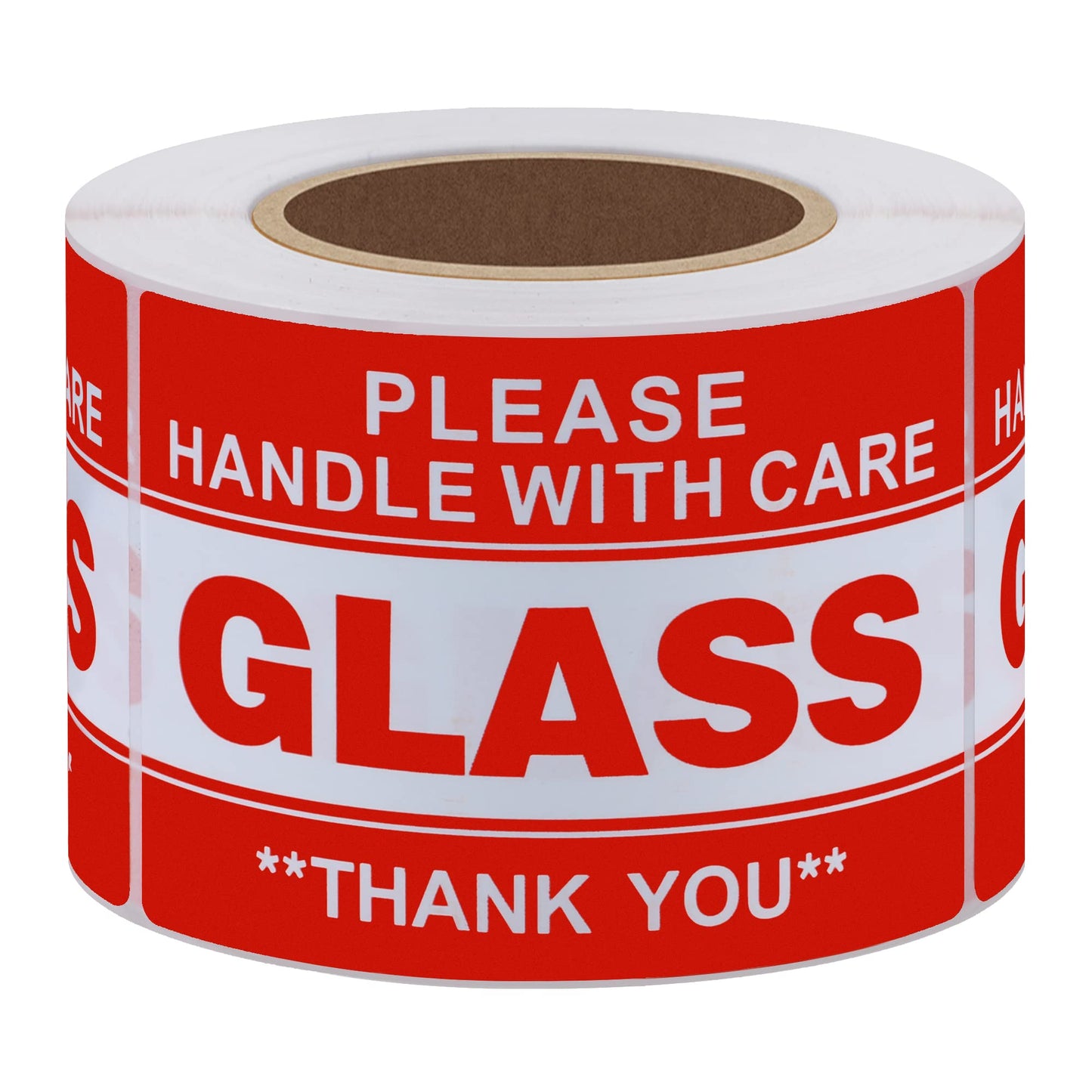 Hybsk 2"*3" Handle with Care Thank You Glass Stickers Adhesive Label 300 Per Roll