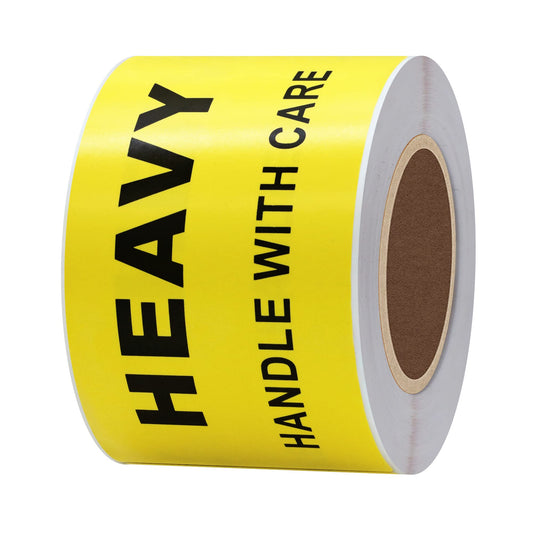 Hybsk 2x4 inch Yellow Heavy Handle with Care Special Handling Shipping Labels Stickers Total 200 Adhesive Labels Per Roll