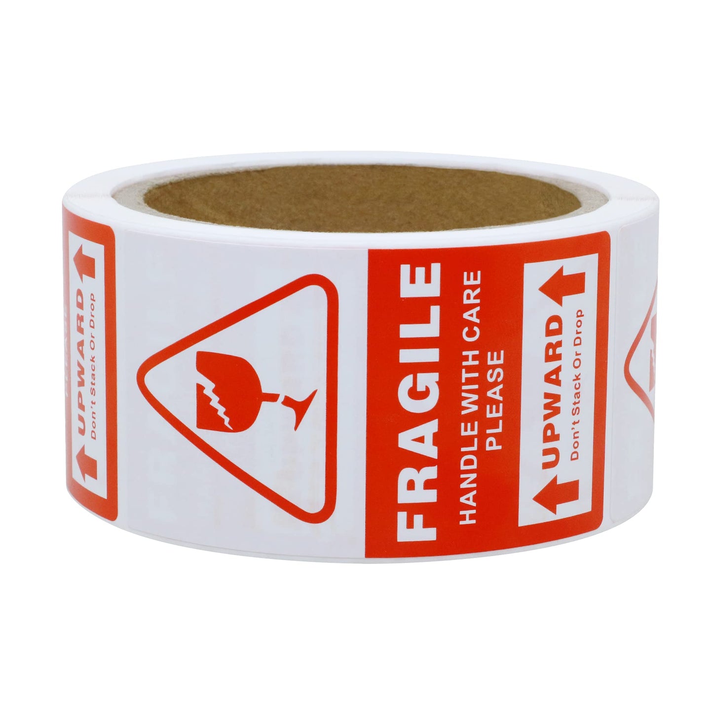 Hybsk 2x3.5 inch Fragile Handle with Care Upward Stickers Adhesive Label 200 Per Roll