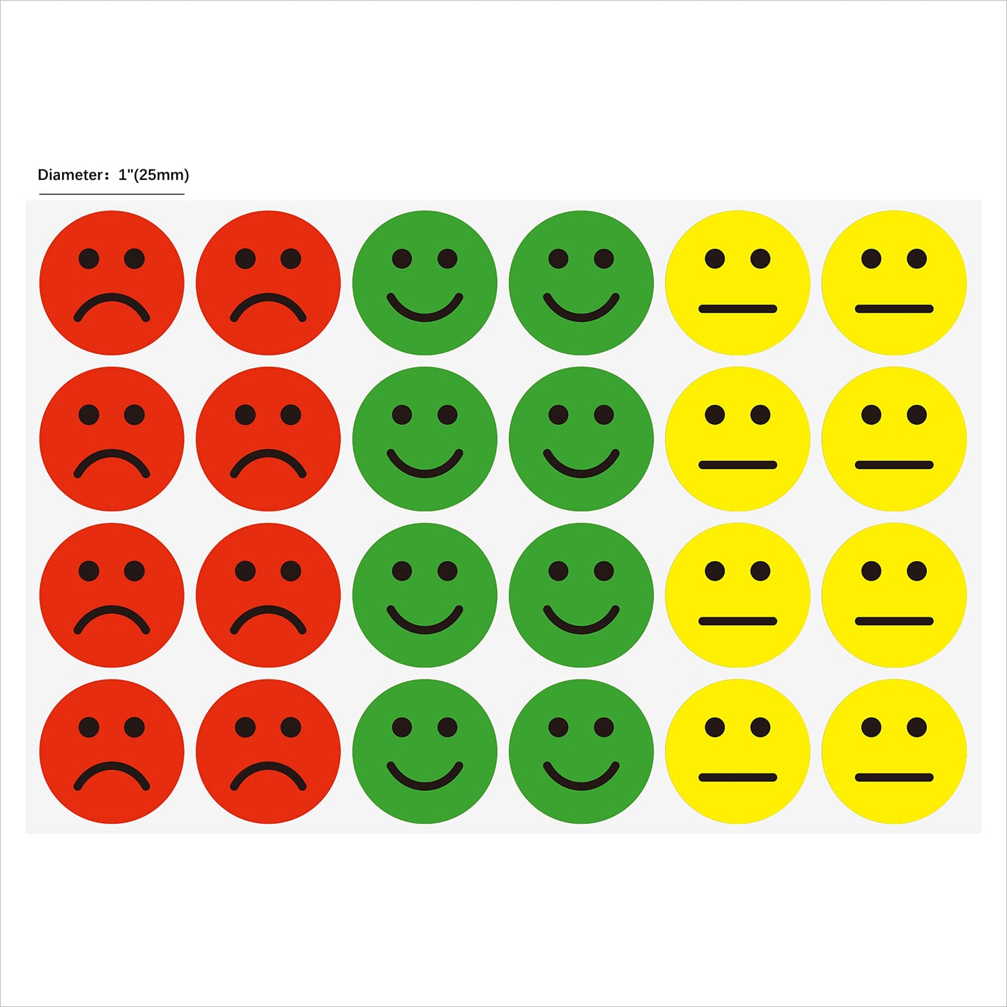 Hybsk 1" Happy/Sad Smiling Face Behavior Stickers Teacher Kids Rewards Labels Total 480 Labels