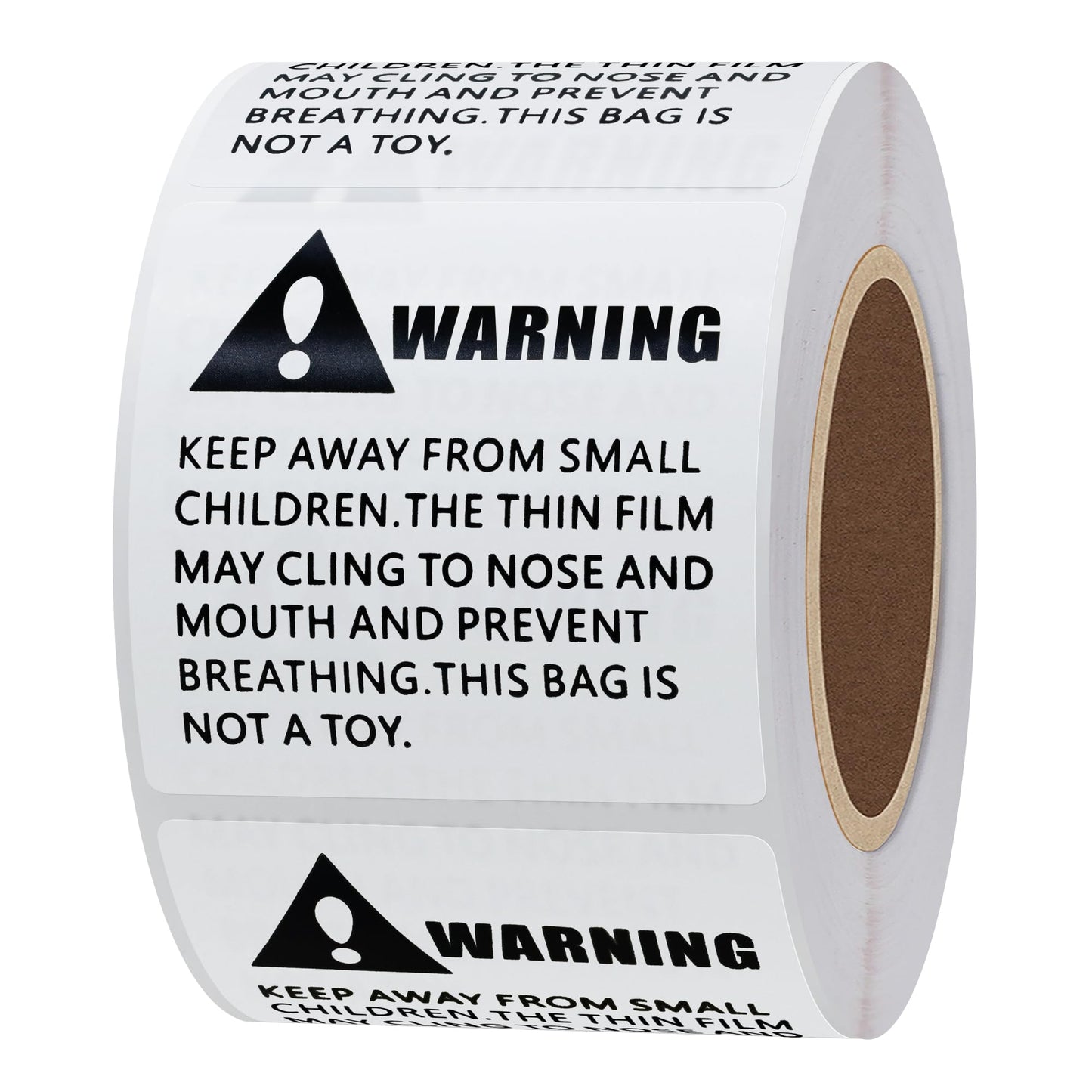 Hybsk 2x2 inch Warning Labels for Poly Bags and Packaging |Stickers Adhesive Label 500 Per Roll