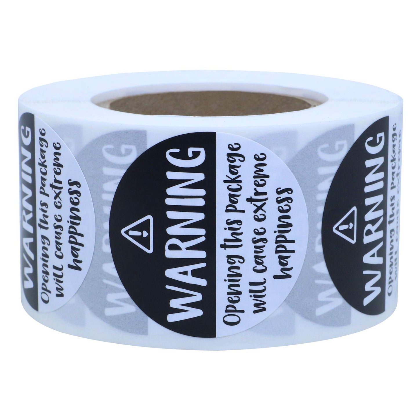 Hybsk Black and White Adorable Warning: Extreme Happiness Labels for Business Or Personal Use, 1.5 inch, 500 Small Business Stickers On a Roll