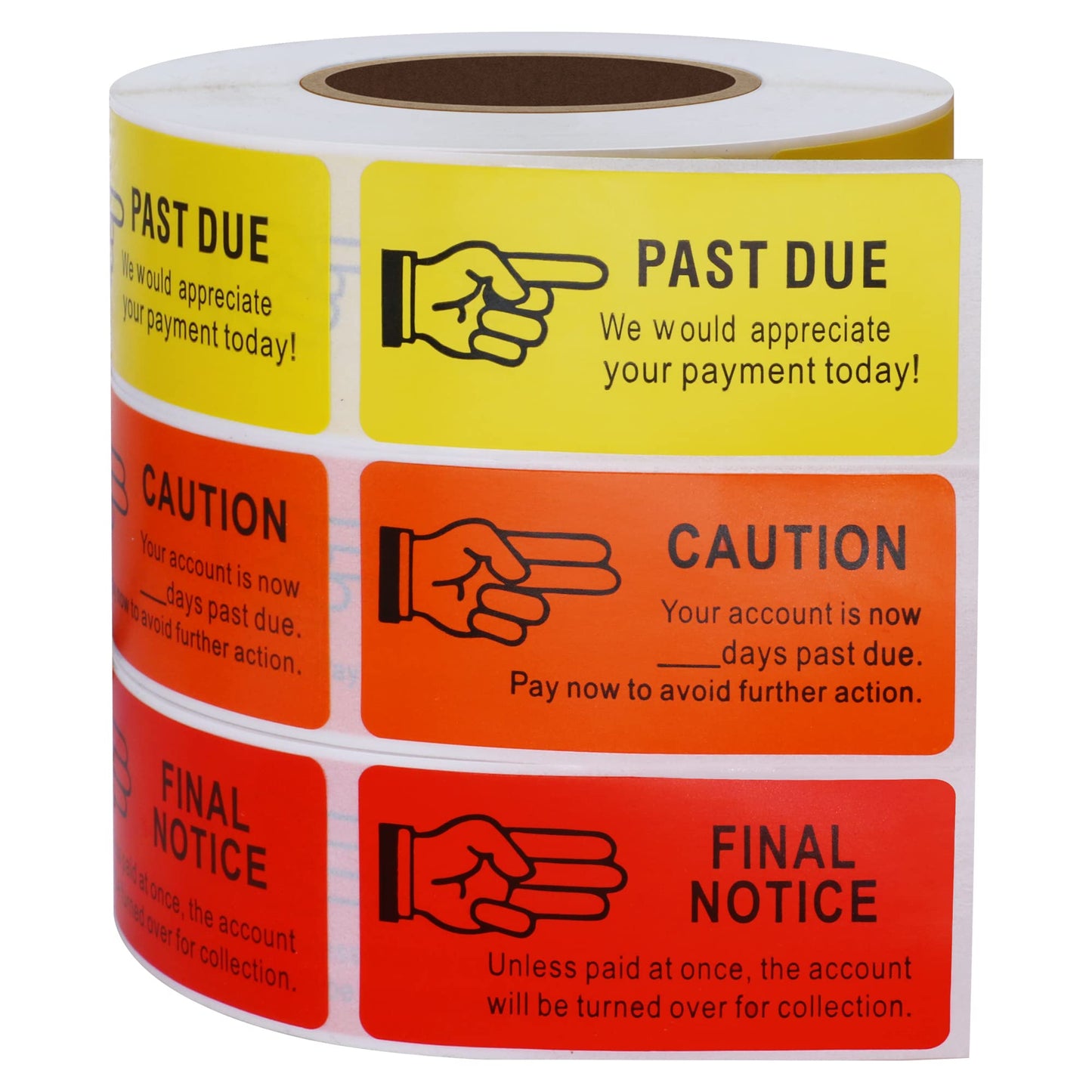 HYBSK 1 x 2 Inch Receivable Collections Stickers 3 Popular Labels 500 Labels Per Roll